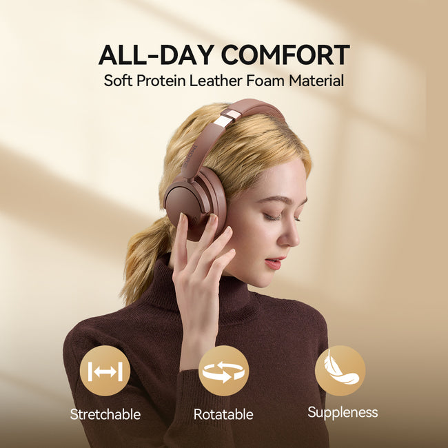 1MORE SonoFlow Pro Wireless ANC Over-Ear Headphones Mocha Brown