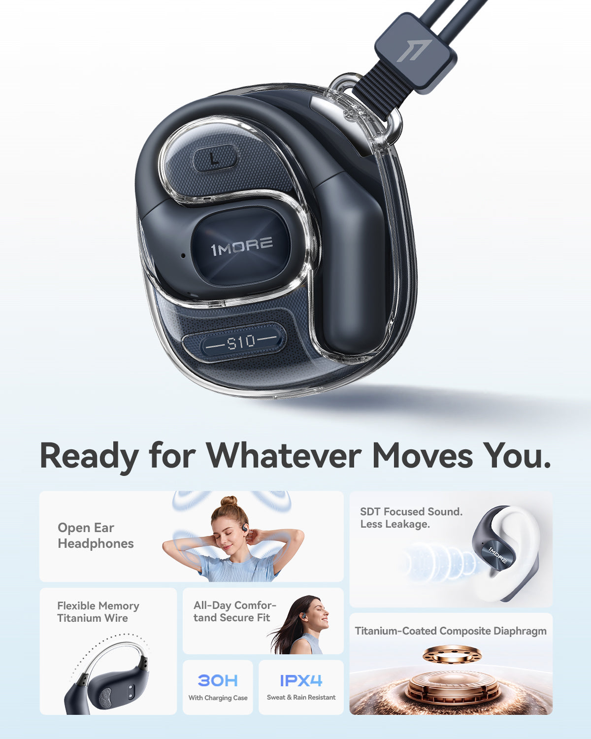1MORE S10s Open Ear Earbuds