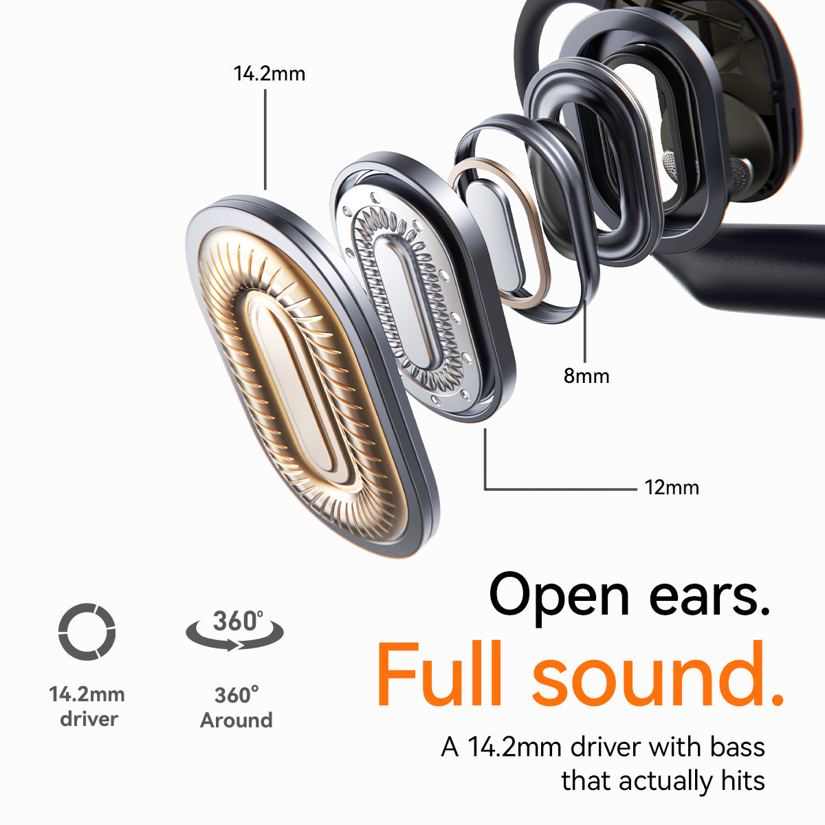 1MORE S10s Open Ear Earbuds, Secure Fit, Soft Comfort