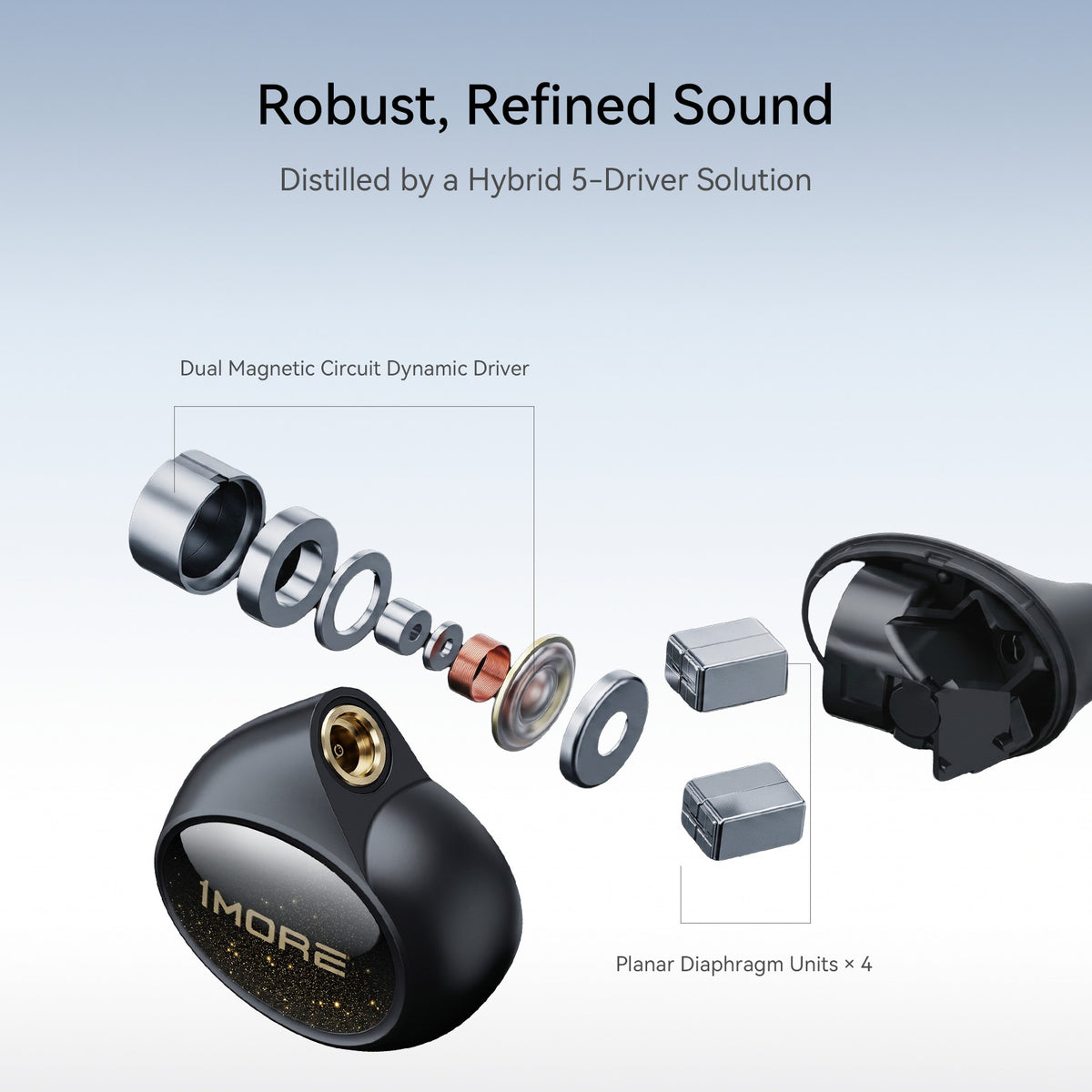 1MORE P50 Penta Driver  Wired Headphones, Hi-Res Audio