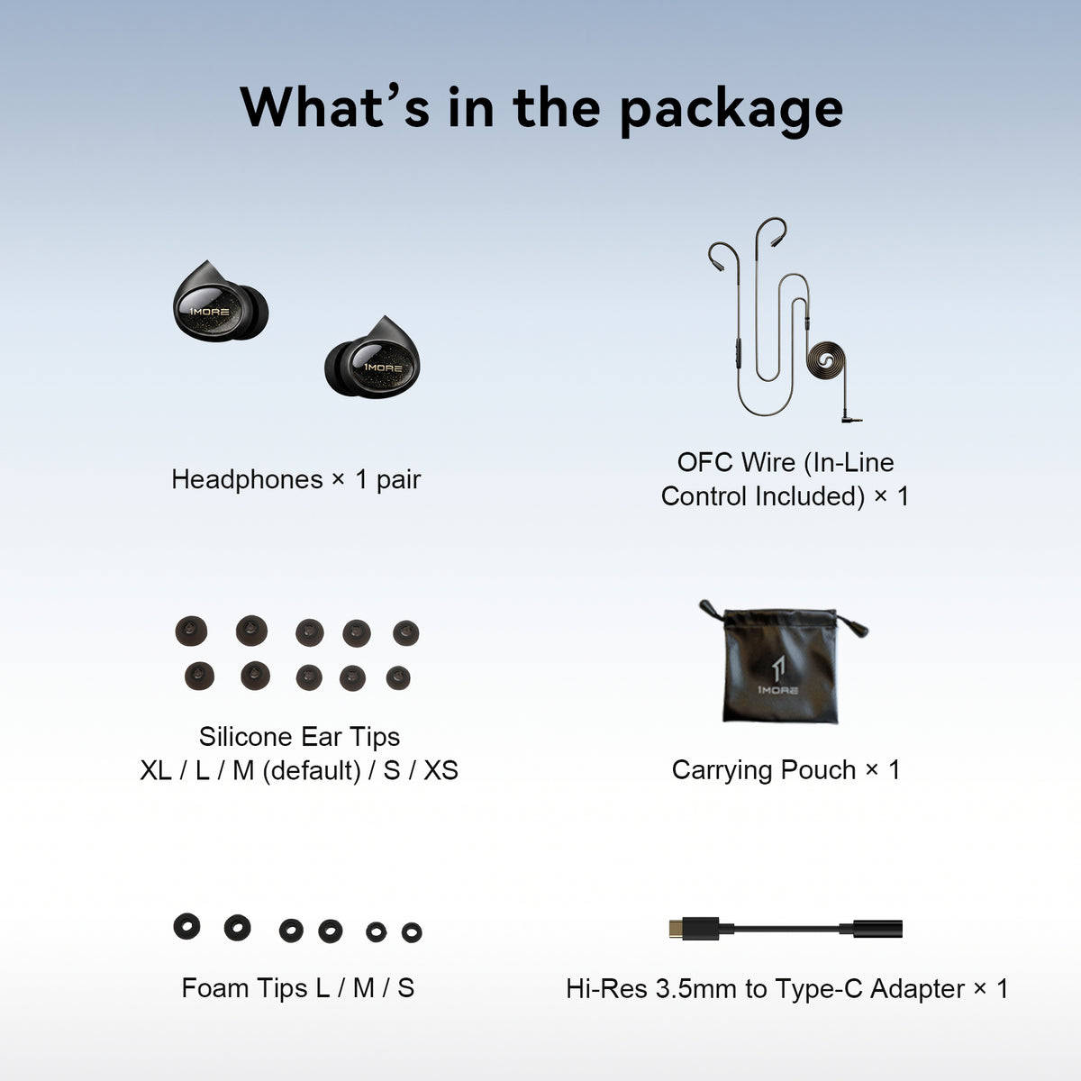 1MORE P50 Penta Driver  Wired Headphones, Hi-Res Audio