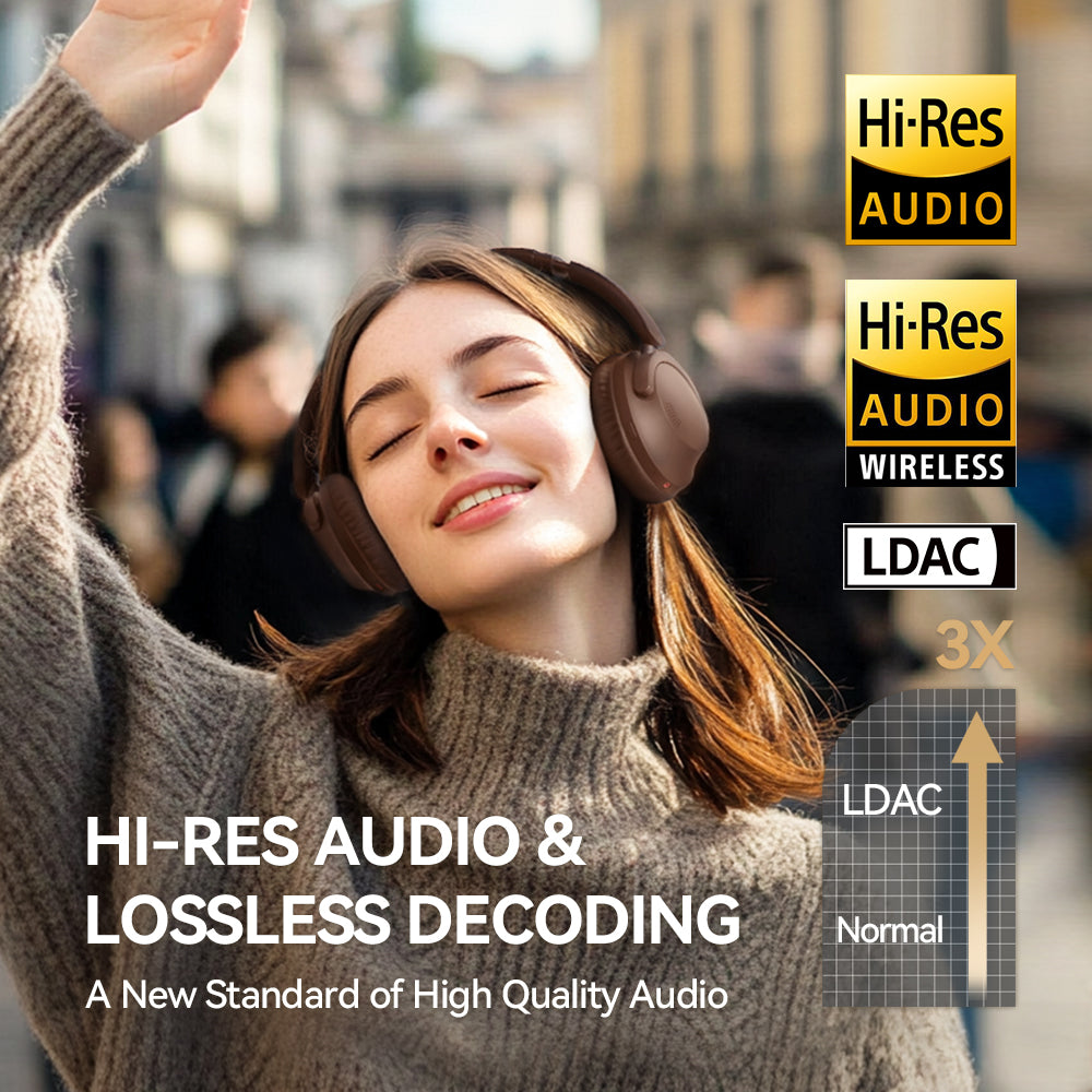 1MORE SonoFlow Pro Wireless ANC Over-Ear Headphones Mocha Brown