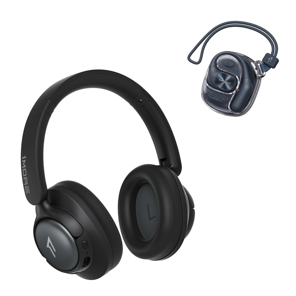 1MORE HQ31 Wireless Headphones + 1MORE S10S Open Ear Earbuds
