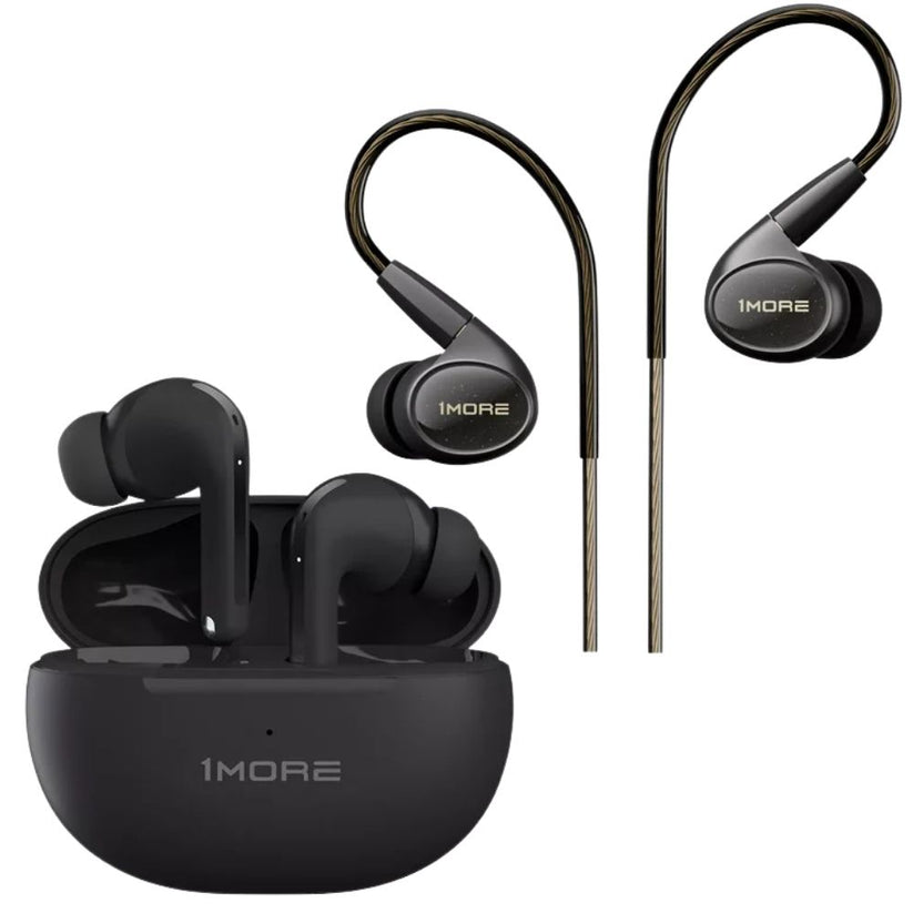 a black earphones in a case