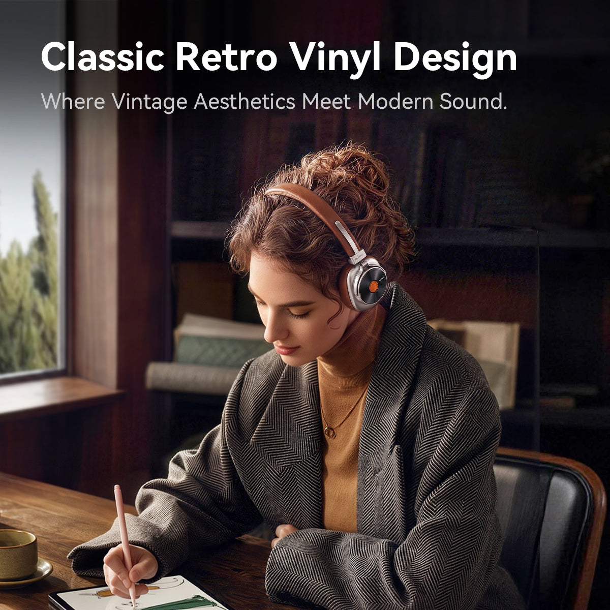 1MORE HQ36 Classic Vinyl Retro On-ear Headphones, Hi-res Audio