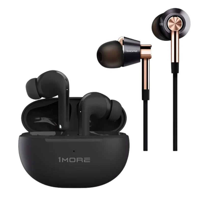 a black earphones in a case