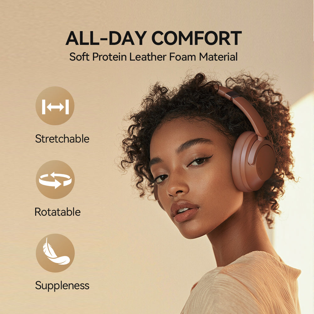 1MORE SonoFlow Pro Wireless ANC Over-Ear Headphones Mocha Brown