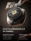 1MORE Classic HQ36 Wireless on-Ear Headphones, Hi-res Audio, Spatial Audio  Brown