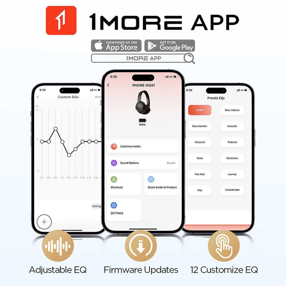 1MORE SonoFlow Pro Wireless ANC Over-Ear Headphones Matte Gray