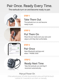 1MORE S10s Open Ear Earbuds, Secure Fit, Soft Comfort