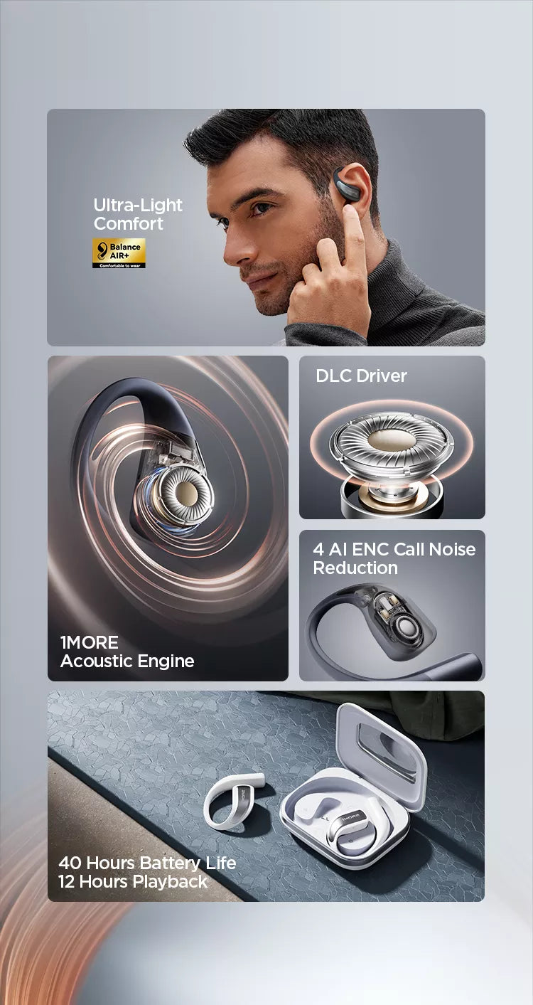 1MORE Fit Open Earbuds S70 - Superior Sound, Complete Comfort