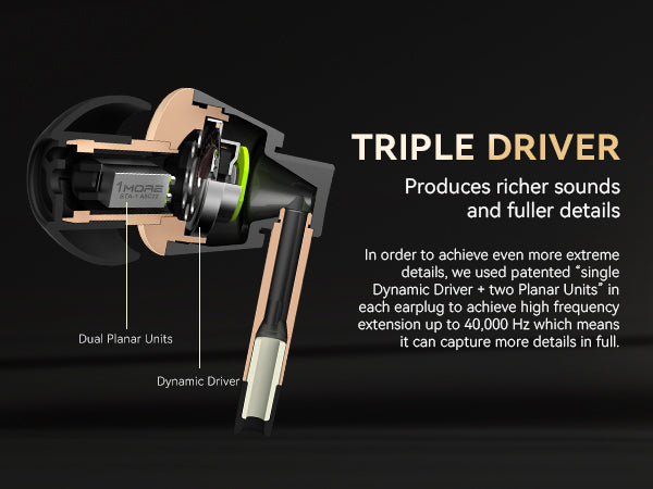 1more triple driver in ear | Wired Bluetooth Earphones & Headphone